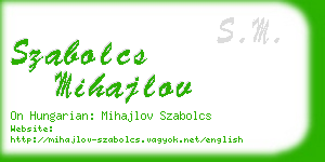 szabolcs mihajlov business card